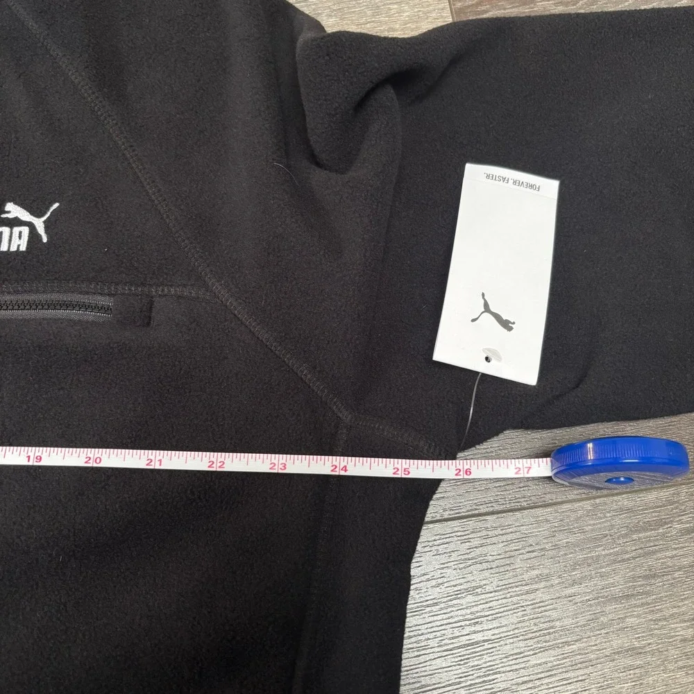 Puma Mens Polar‎ Fleece Jacket Black Raglan Sleeve Full Zip XL PFA24VM0-16585